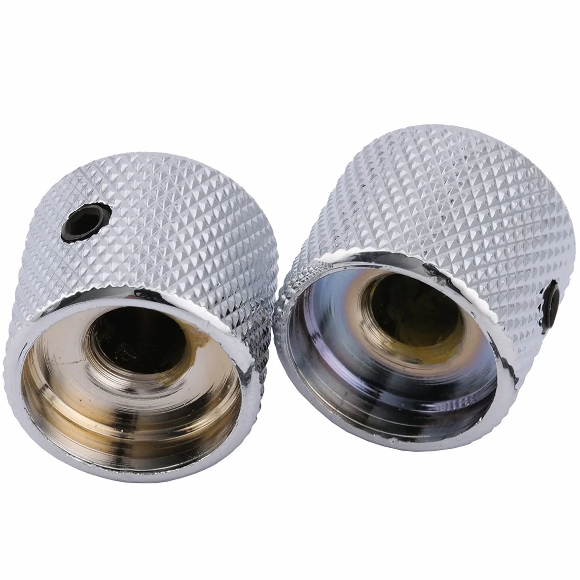 Musiclily Pro 6mm Stalowy Gałka Dome na śrubkę do Gitary Elektrycznej Telecaster i Basowej, Chrom(2 szt.)