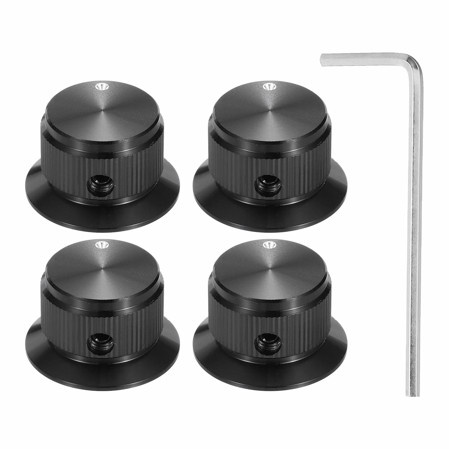 QUARKZMAN 4 sztuki aluminiowych przycisków potencjometru 1/4" (6 mm) pokrętła gitarowe uniwersalne pokrętła regulacji głośności z wyświetlaczem punktowym, regulator głośności do gitary basowej 9/16