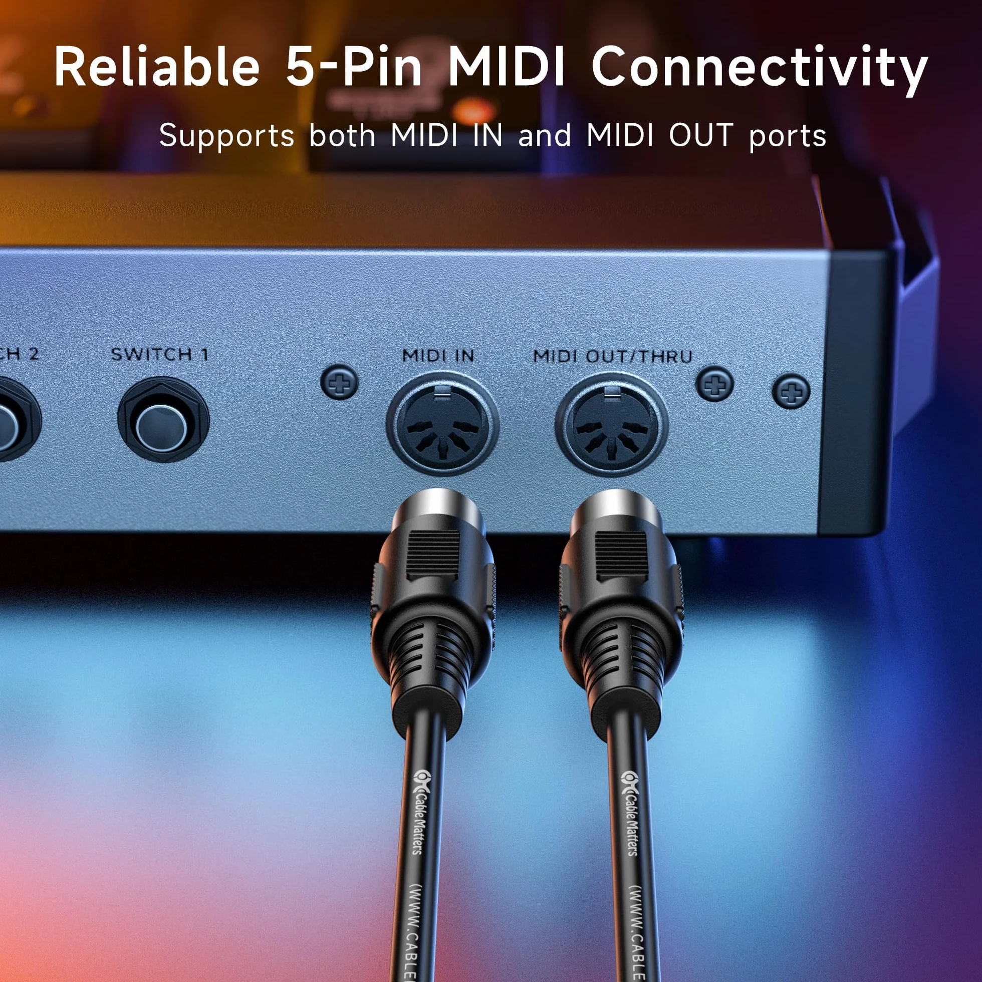 Cable Matters 2-pak 5-pinowy kabel DIN MIDI, 5-pinowy kabel MIDI - 1,8 m