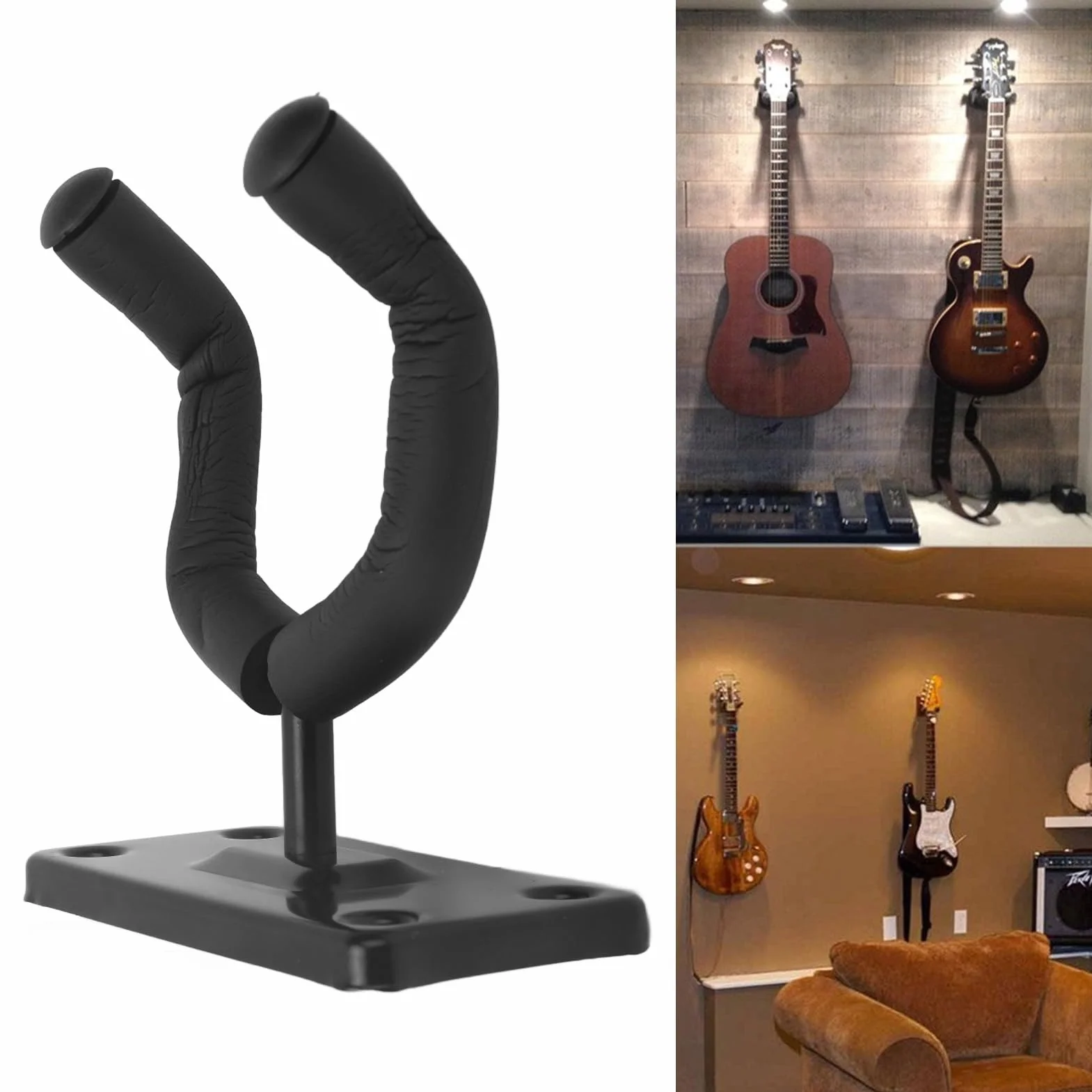 Wieszak na gitarę Uchwyt ścienny w Kształcie Litery U do Akustycznej Elektrycznej Gitary Basowej Ukulele Banjo
