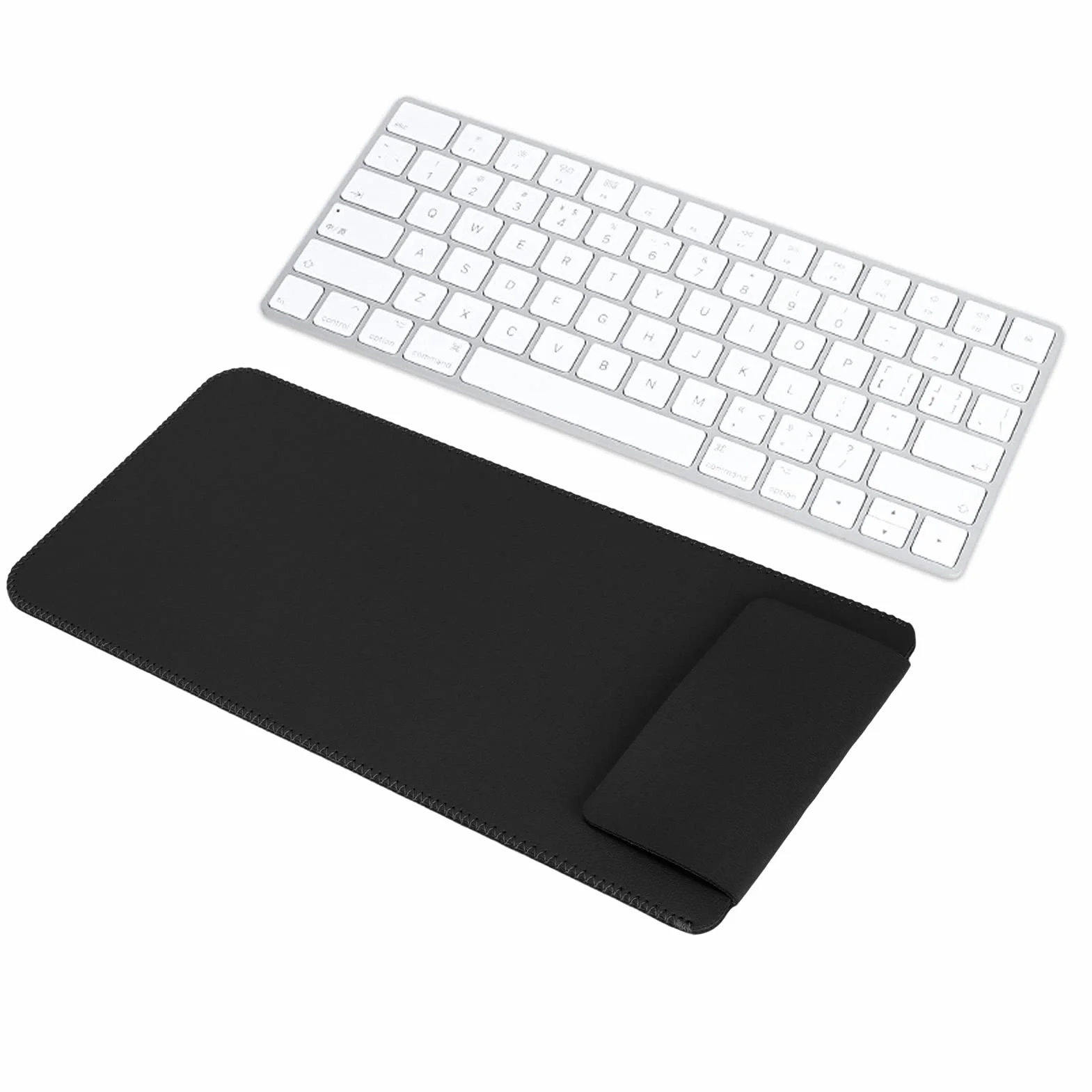 Zunate Etui na klawiaturę, skóra poliuretanowa, torba podróżna, 30 x 14 x 1 cm, bezprzewodowa klawiatura, torba podróżna, do Magic Keyboard 2 (czarne)