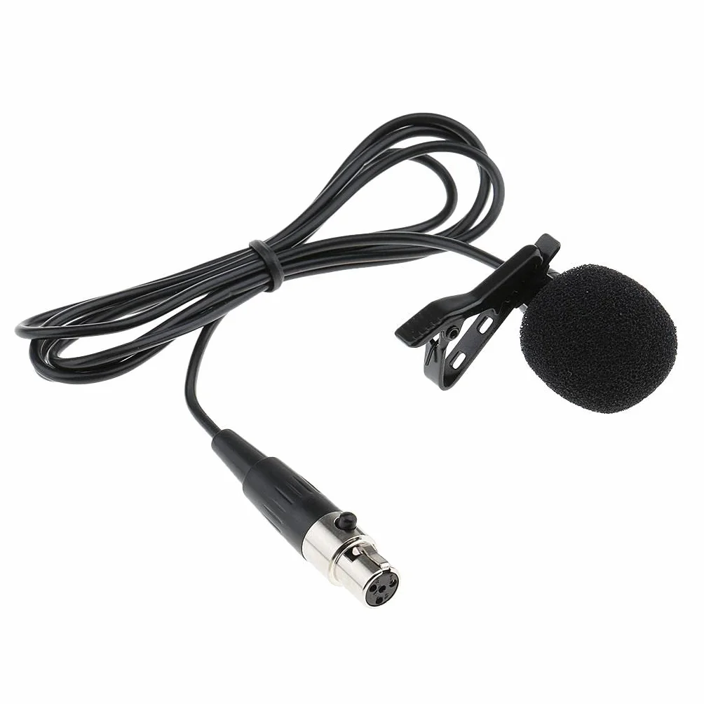 Lavalier Lapel Tie Clip-on mikrofon próżniowy MINI XLR 4-pinowy, czarny