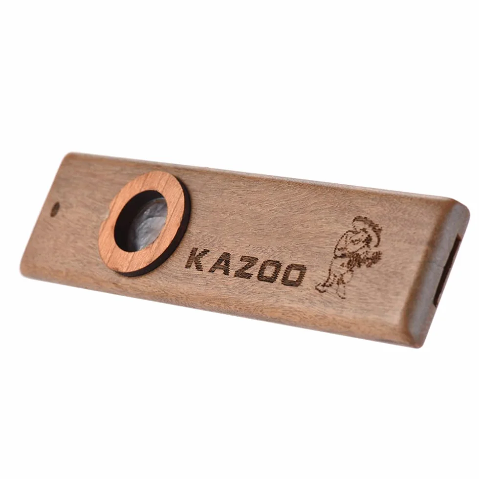 Btuty Kazoo, harmonijka drewniana, z metalowym pudełkiem dla miłośników muzyki