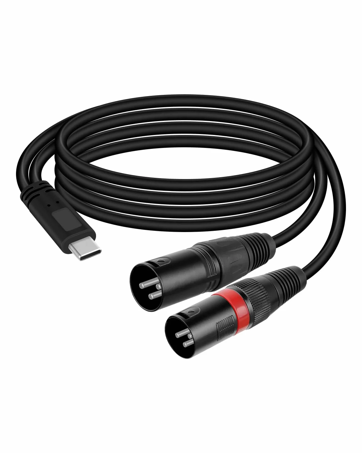 GELRHONR Męski kabel audio USB C na podwójny XLR, 3,3 m m XLR kabel zasilający stereo typu C do wzmacniacza mocy, głośnika, miksera audio i innych