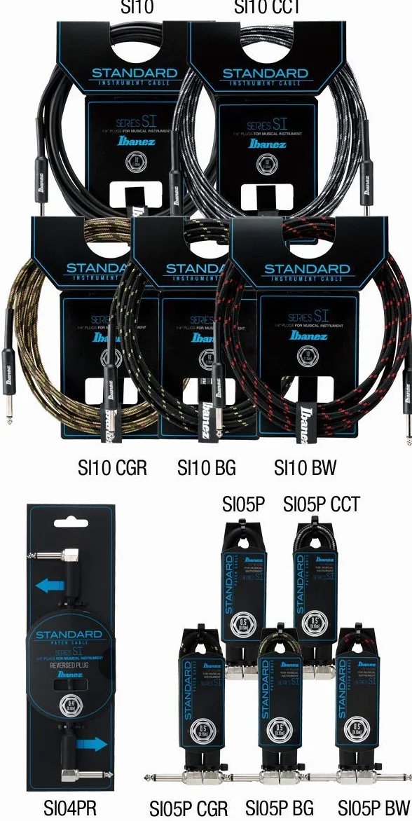 Ibanez SI seria standardowy kabel instrumentalny - wtyczka prosta i kątowa - jack - jack, czarny - 3,05 m / 10 ft - akcesoria gitarowe (SI10L)