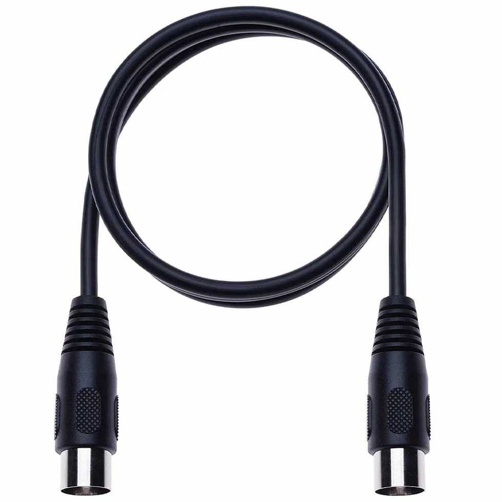 Wysokiej jakości kabel MIDI 5-biegunowy wtyk DIN 5 m, czarny, używany do elektronicznego kabla audio, klawiatury MIDI, syntezatora, interfejsu audio, sekwencera, pedał wielozadaniowy (5)