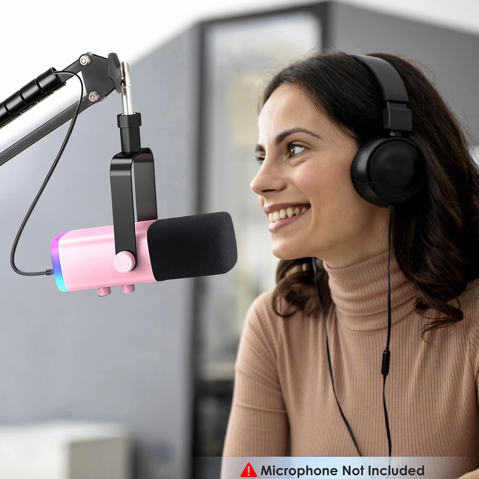 Filtr pop dla AM8 - Mikrofonowa pianka antywiatrowa Pop Filter Zgodny z mikrofonem Fifine AM8 Ochrona akustyczna Tłumi dźwięki S i T, kurz i ślinę, chroni od YOUSHARES