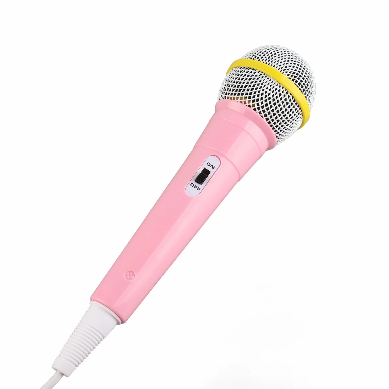 Fydun Kids Mikrofon Przewodowy Wtyczka 3,5 Mm Niskie Zniekształcenia Przenośna Muzyka Dzieci śpiewający Mikrofon do Karaoke Impreza Rodzinna Różowa Rodzina Stosowana
